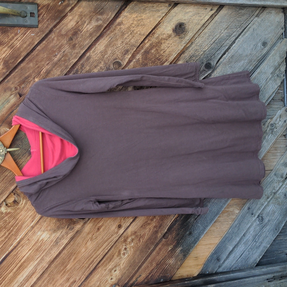 Reversible cotton jersey hooded tunic Small